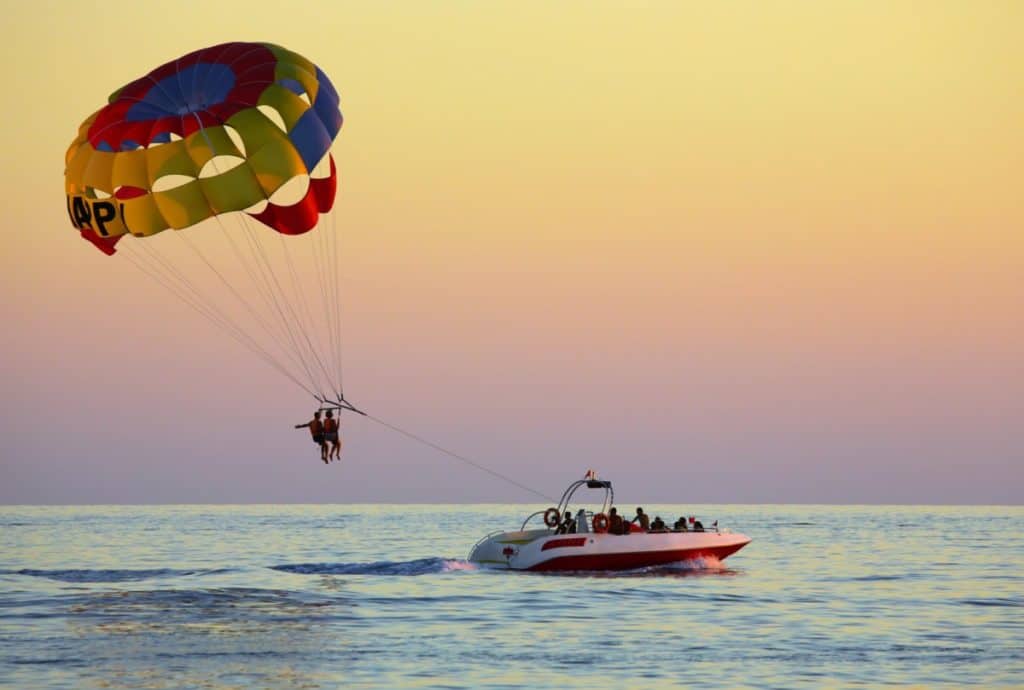 Parasailing in Lloret de Mar.